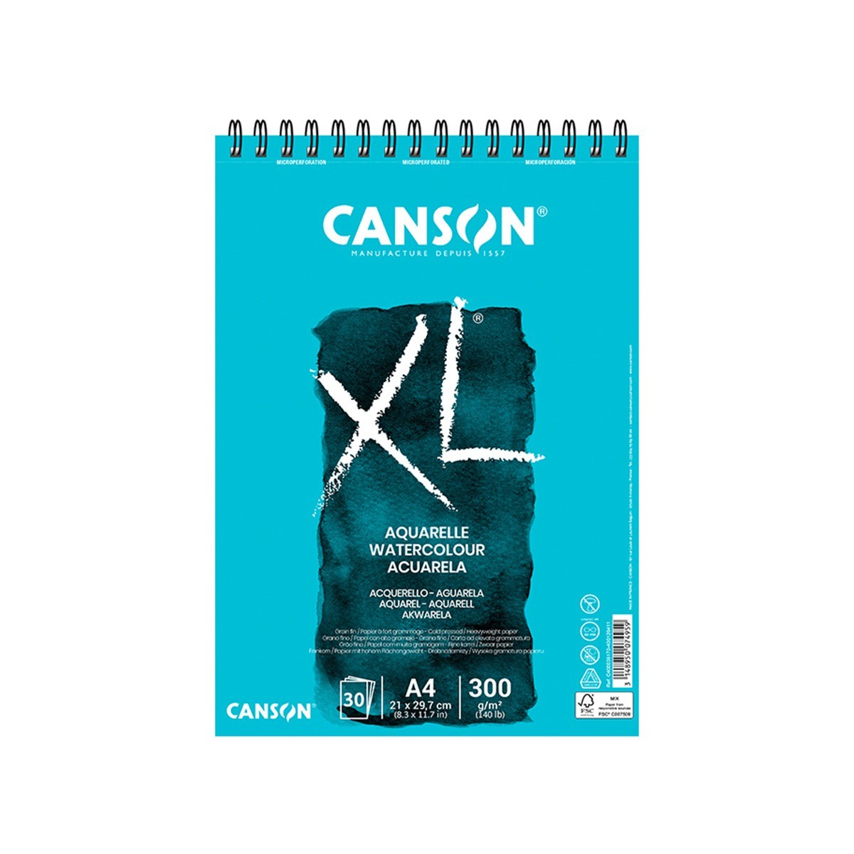 Canson Σπιράλ Μπλοκ Ακουαρέλας XL Watercolour Α4/300gsm 30φ.