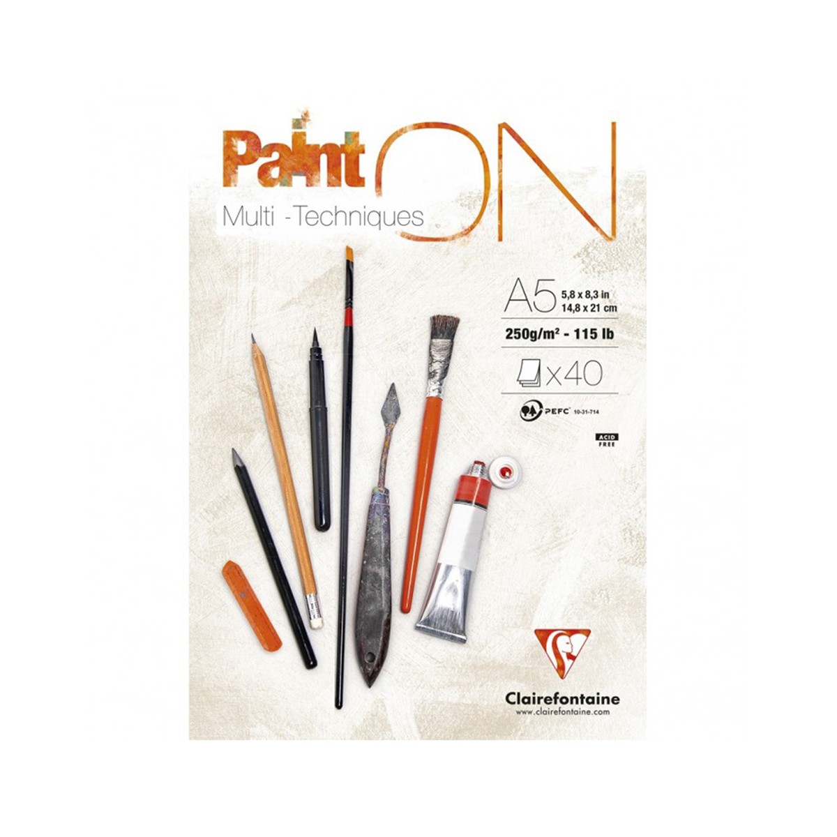 Clairefontaine Μπλοκ PaintON Mix Media Α5 40φ. 250gr