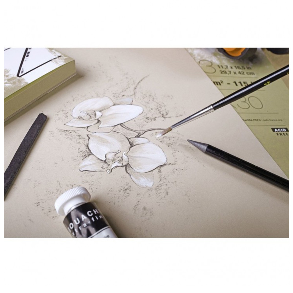 Clairefontaine Μπλοκ PaintON Naturel Mix Media Α4 30φ. 250gr.