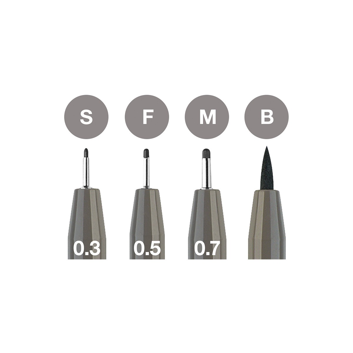 Faber-Castell Σετ 4 Πενάκια Σχεδίου Pitt Artist Pen Warm Grey