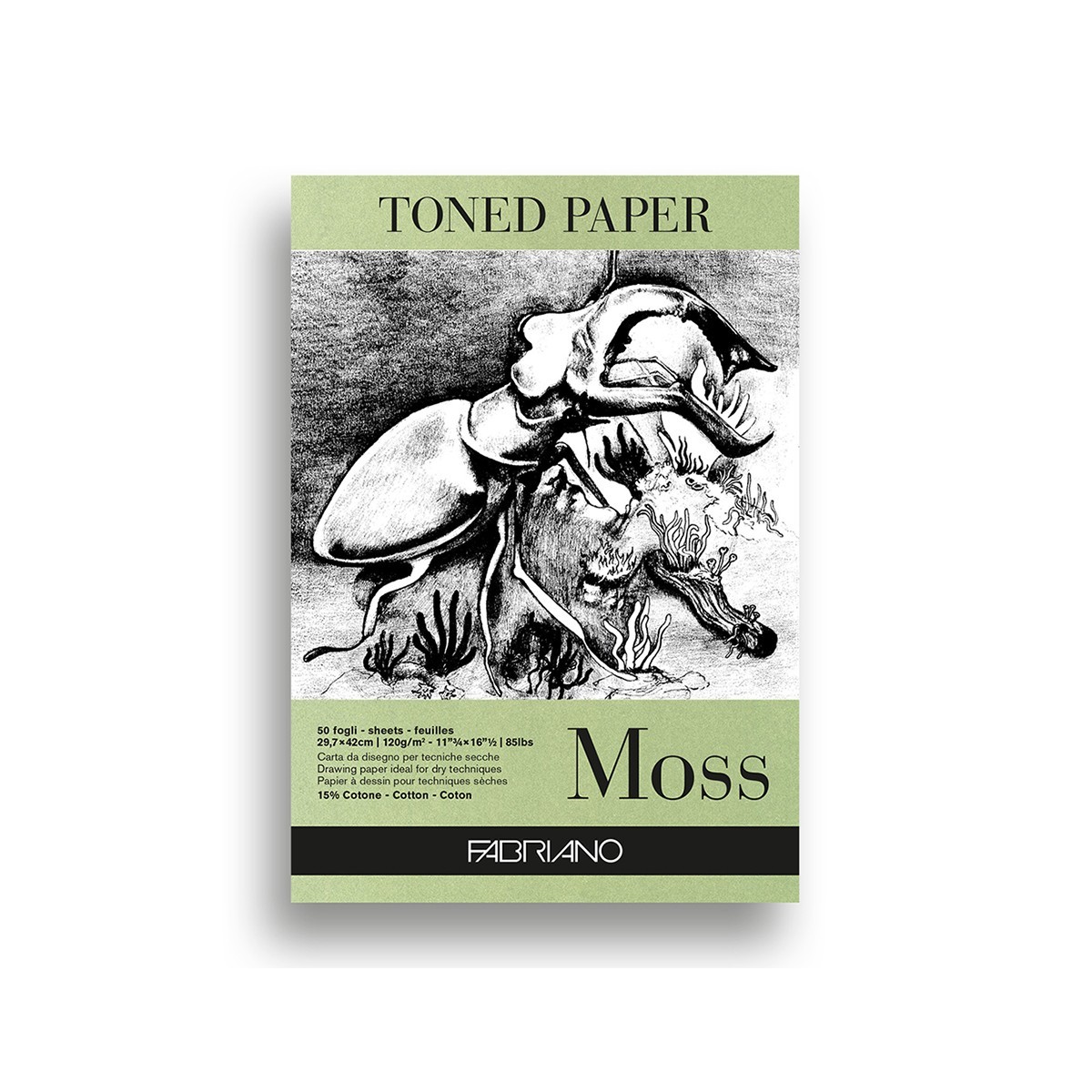 Fabriano Μπλοκ Σχεδίου A4 Toned Paper Moss 120gsm