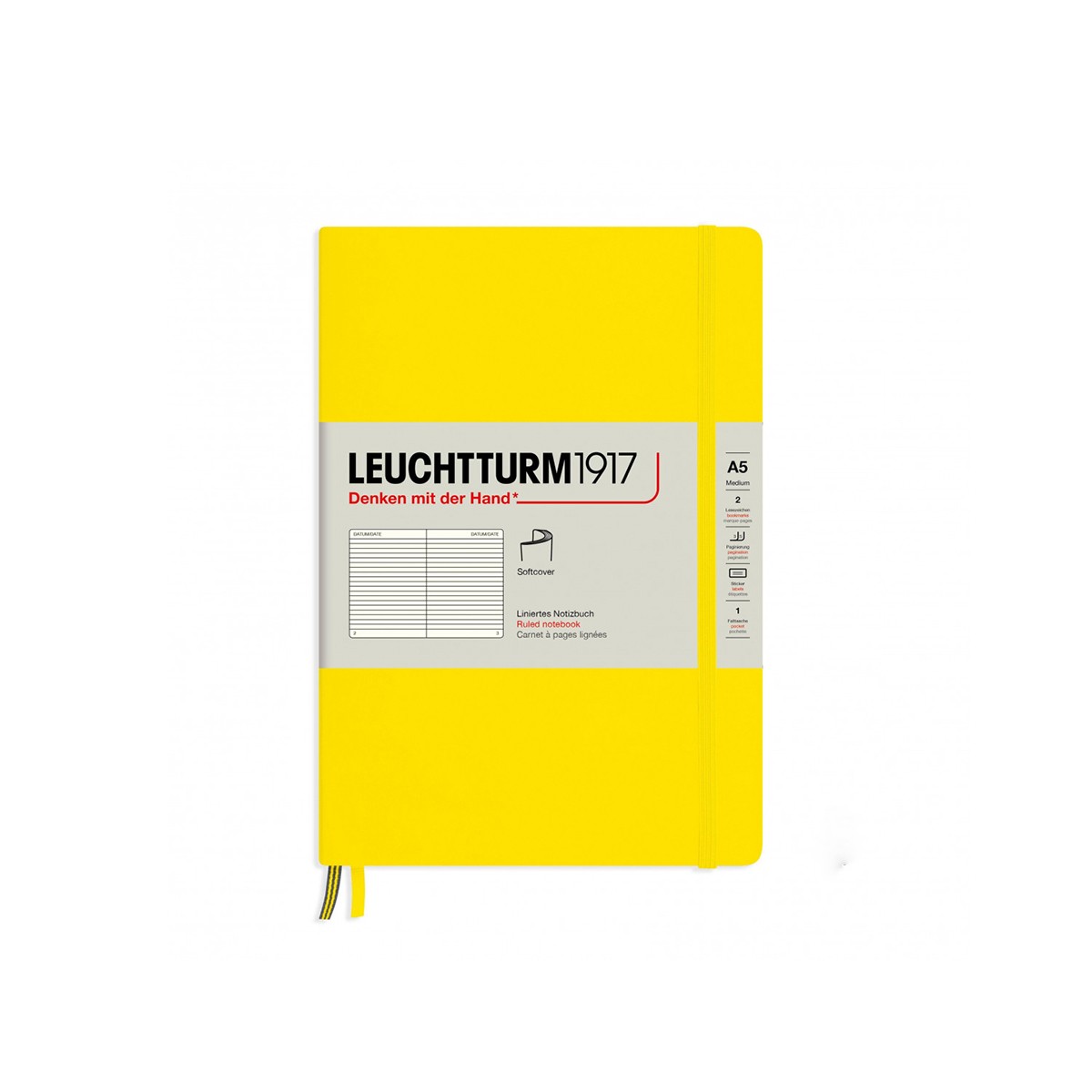 LEUCHTTURM1917 Σημειωματάριο Α5 Μαλακό Εξώφυλλο 123φ. Lemon  - Ριγέ