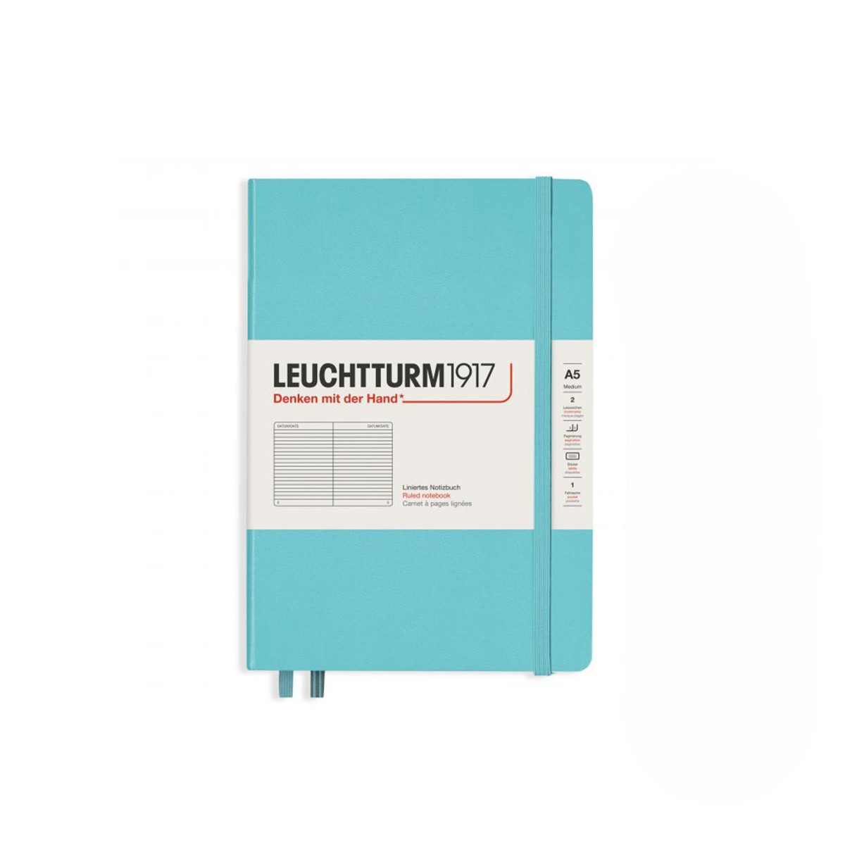 LEUCHTTURM1917 Σημειωματάριο Α5 Σκληρό Εξώφυλλο 251φ. Aquamarine - Ριγέ