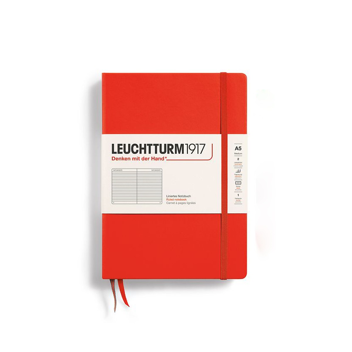 LEUCHTTURM1917 Σημειωματάριο Α5 Σκληρό Εξώφυλλο 251φ. Lobster - Ριγέ