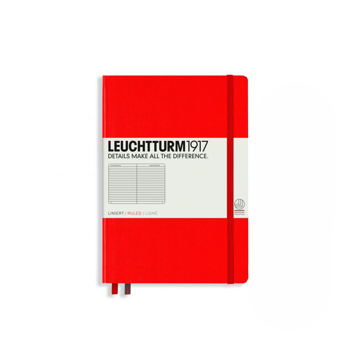 LEUCHTTURM1917 Σημειωματάριο Α5 Σκληρό Εξώφυλλο 251φ. Red - Ριγέ