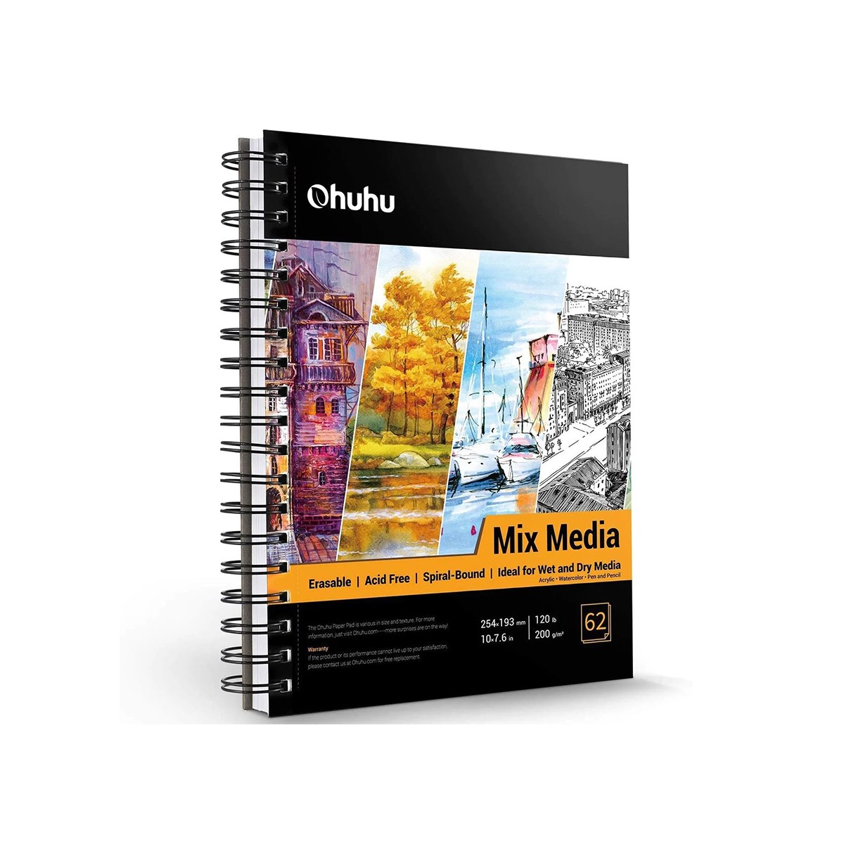 Ohuhu Σπιράλ Sketchbook Mix Media 25,4 x 19,3cm