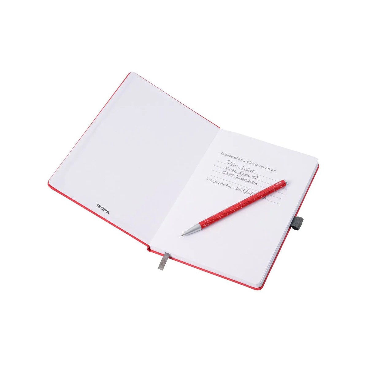 Troika Σημειωματάριο Slimpad A5 & Στυλό Construction - Κόκκινο