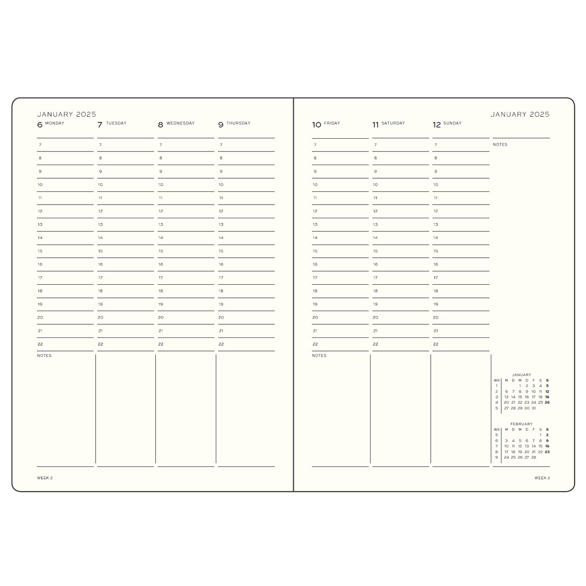 LEUCHTTURM1917 Εβδομαδιαίο Ημερολόγιο 2026 A4+ Black