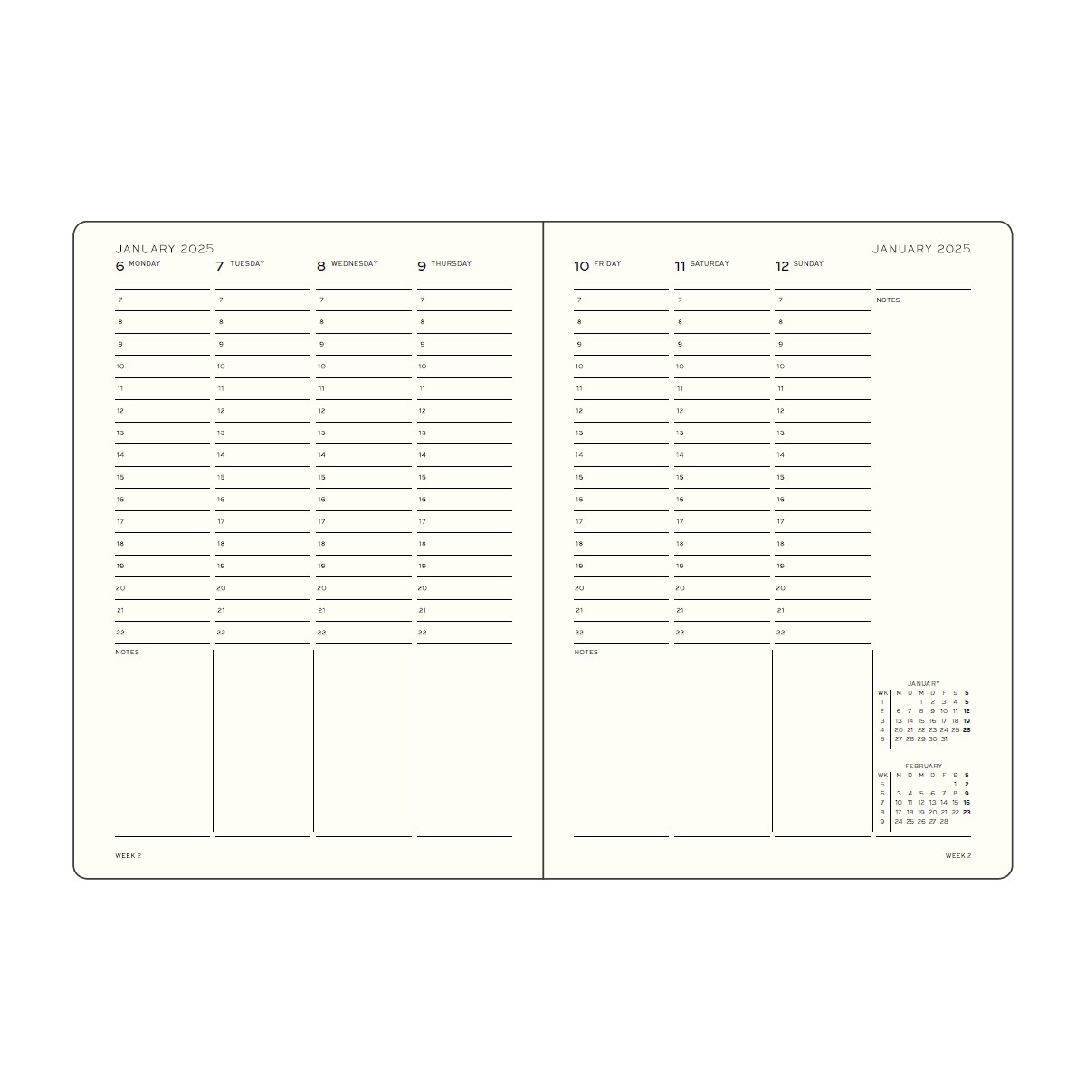LEUCHTTURM1917 Εβδομαδιαίο Ημερολόγιο 2025 Β5 - Black