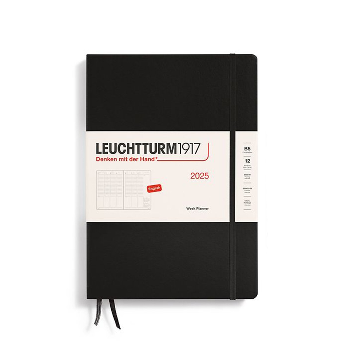 LEUCHTTURM1917 Εβδομαδιαίο Ημερολόγιο 2025 Β5 - Black