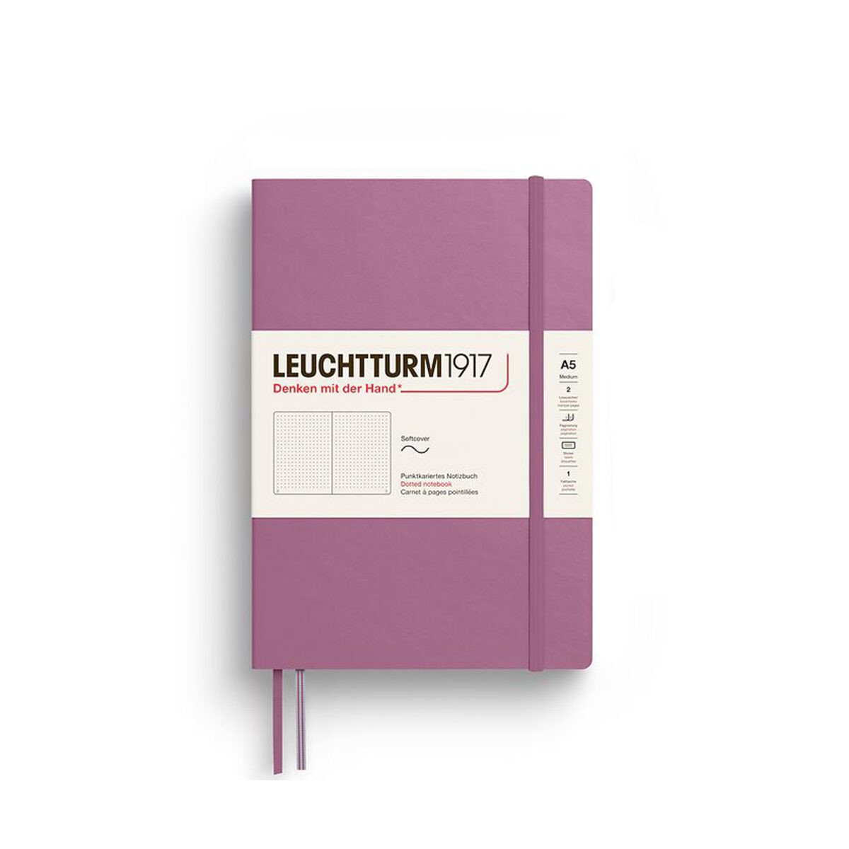 LEUCHTTURM1917 Σημειωματάριο Α5 Μαλακό Εξώφυλλο 123φ. Dusty Rose - Κουκκίδες