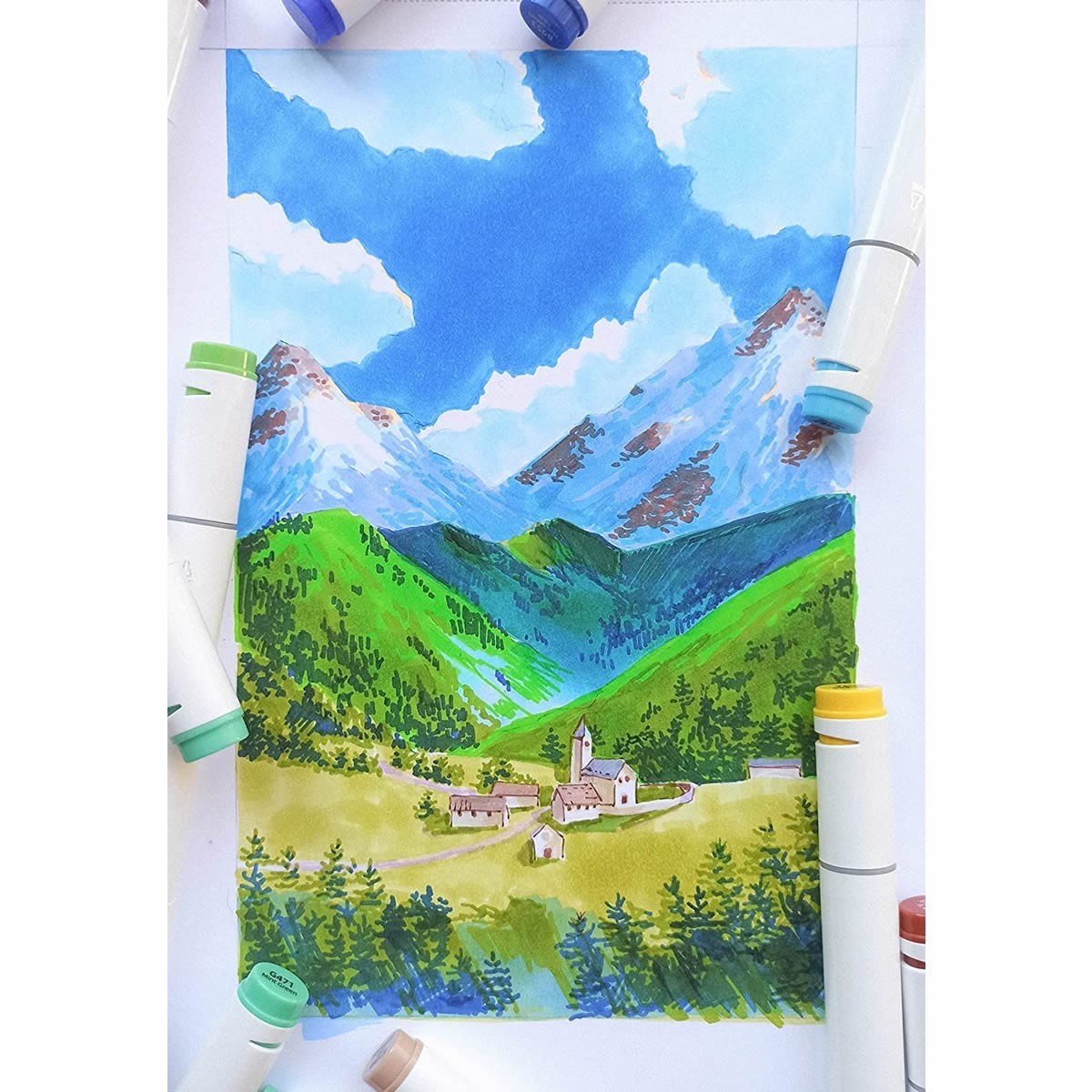Ohuhu Oahu Alcohol Art Markers Σετ Μαρκαδόρων 80 χρωμάτων Fine & Chisel