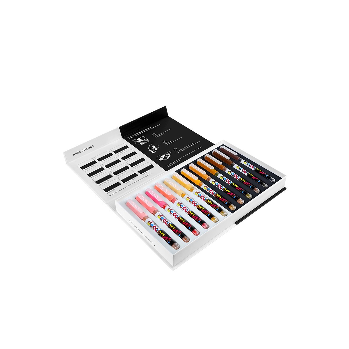Karin Pigment Decobrush Σετ 12 Μαρκαδόρων Nude Colors