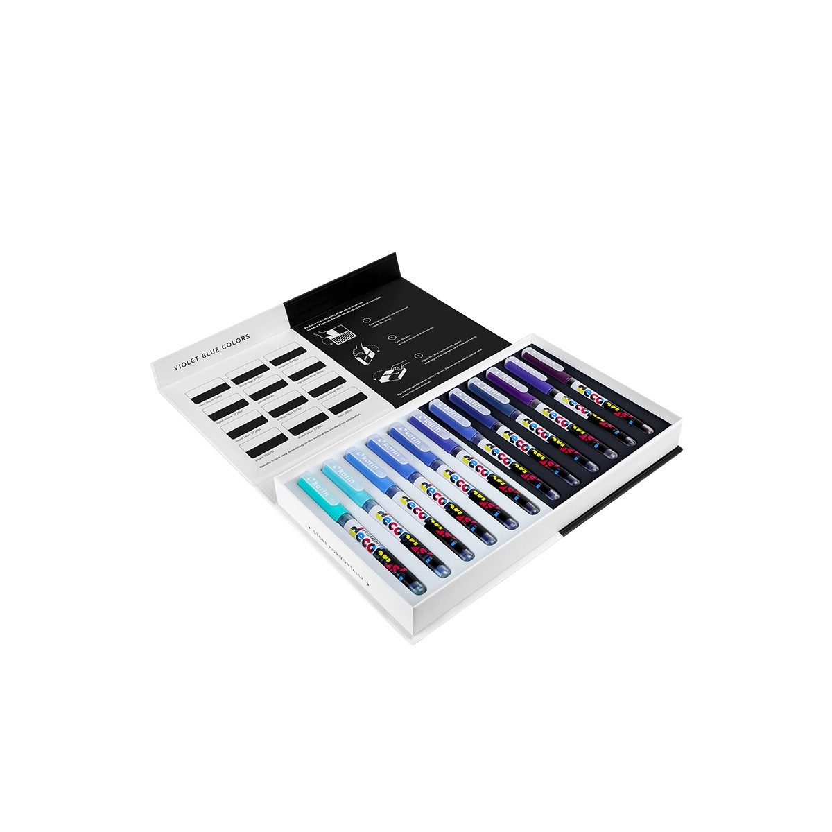 Karin Pigment Decobrush Σετ 12 Μαρκαδόρων Violet-Blue Colors