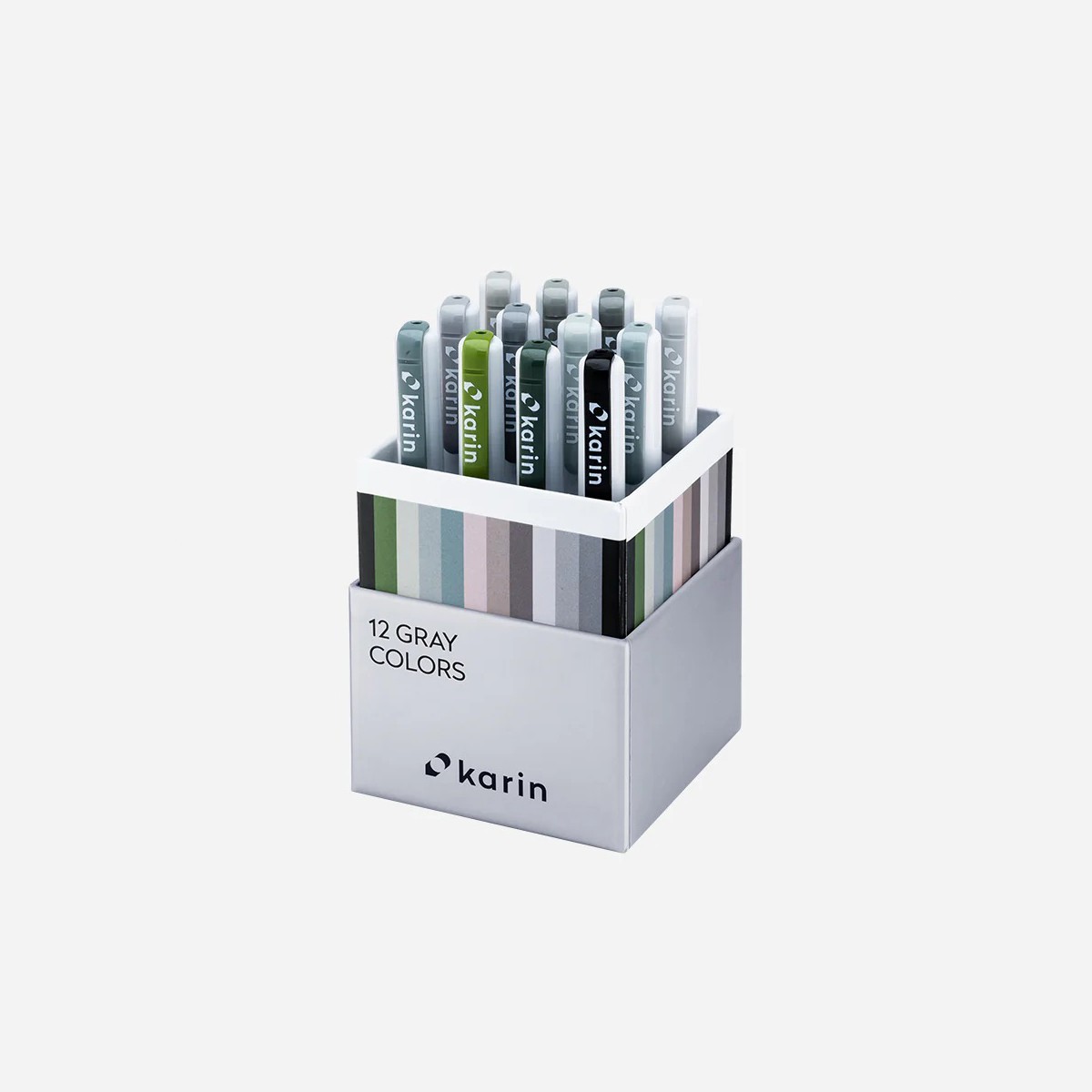 Karin Realbrush PRO Σετ 12 Μαρκαδόρων Νερού Gray Colors