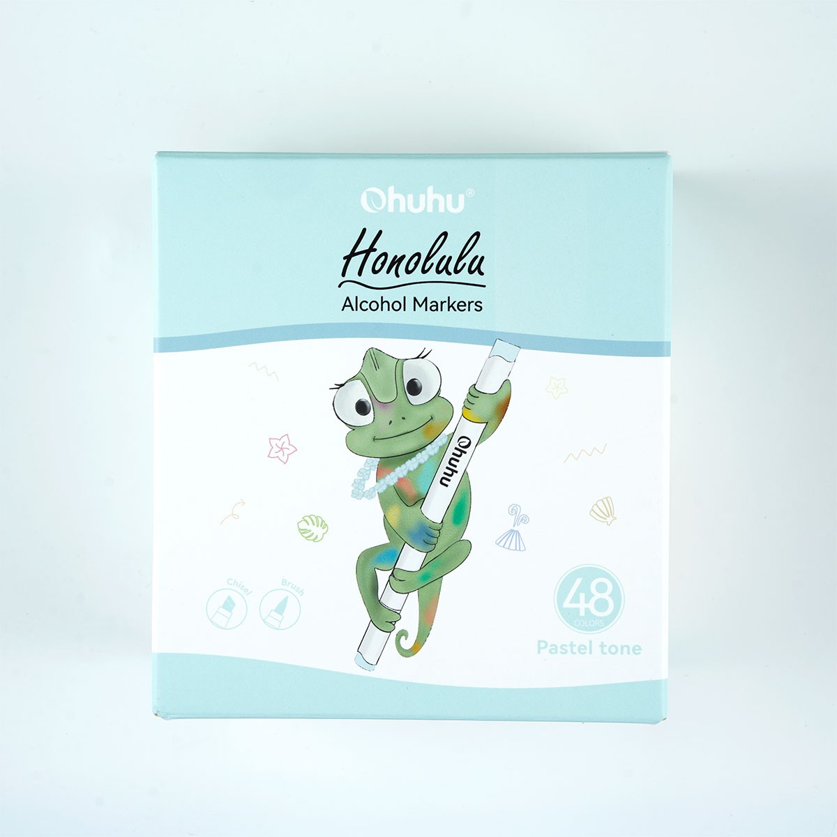 OHUHU Honolulu Alcohol Markers Σετ Μαρκαδόρων 48 Pastel χρωμάτων Brush & Chisel