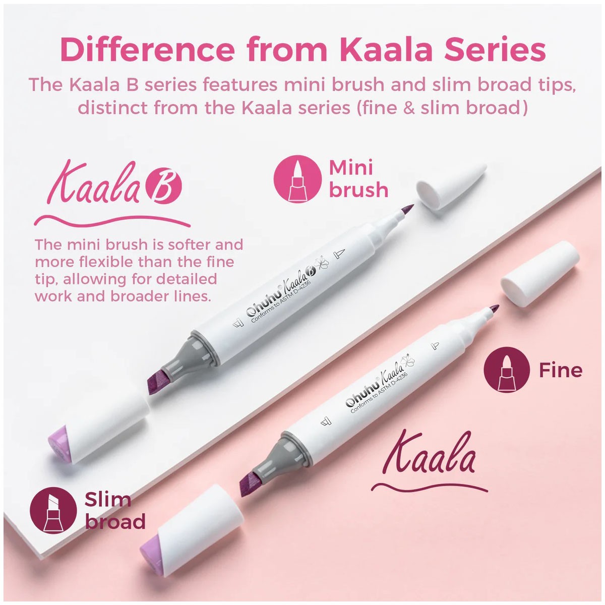 Ohuhu Kaala Alcohol Markers Σετ 60 Χρωμάτων Slim Chisel & Mini Brush