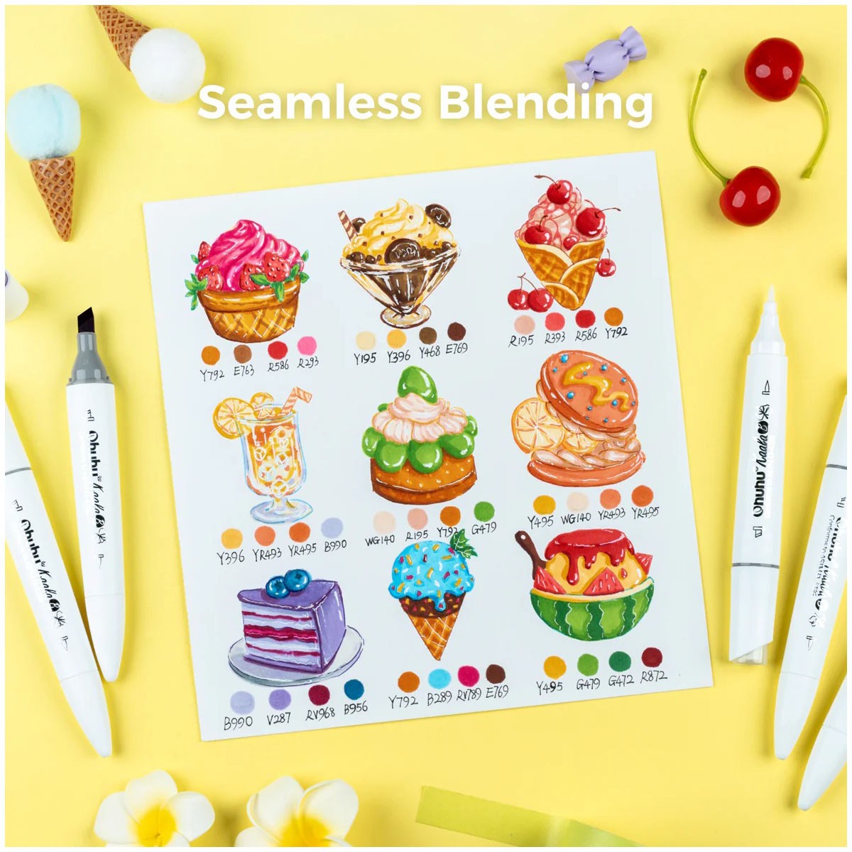 Ohuhu Kaala Alcohol Markers Σετ 60 Χρωμάτων Slim Chisel & Mini Brush