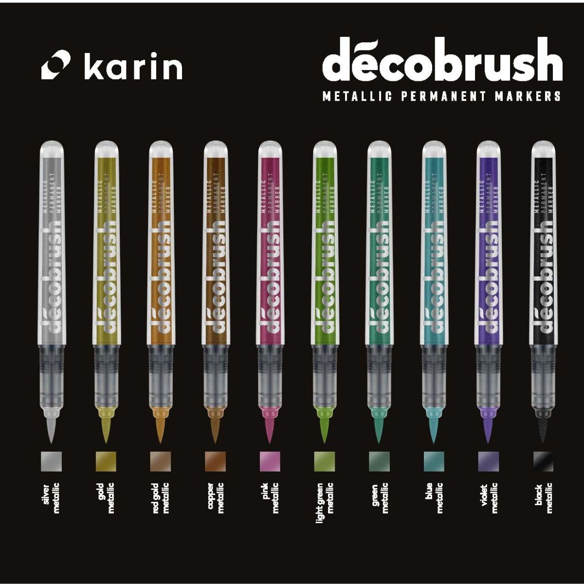 Karin Μαρκαδόρος DecoBrush Metallic Green 8535