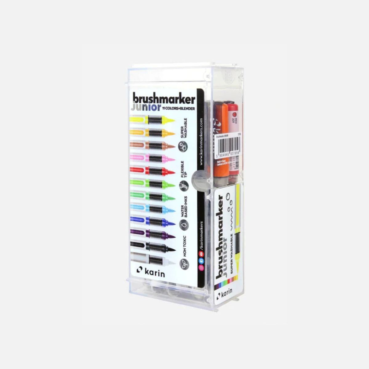 Karin Σετ Μαρκαδόρων Νερού Brushmarker PRO Junior 11 Basic colors + blender