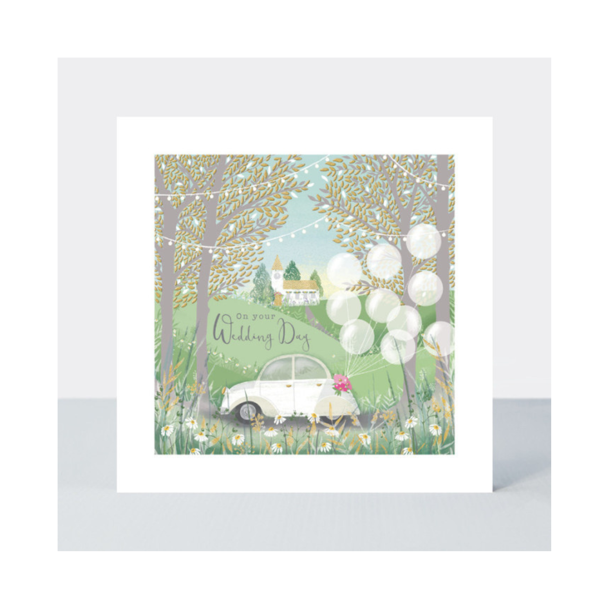 Rachel Ellen Ευχετήρια Κάρτα Γάμου Wedding car & church