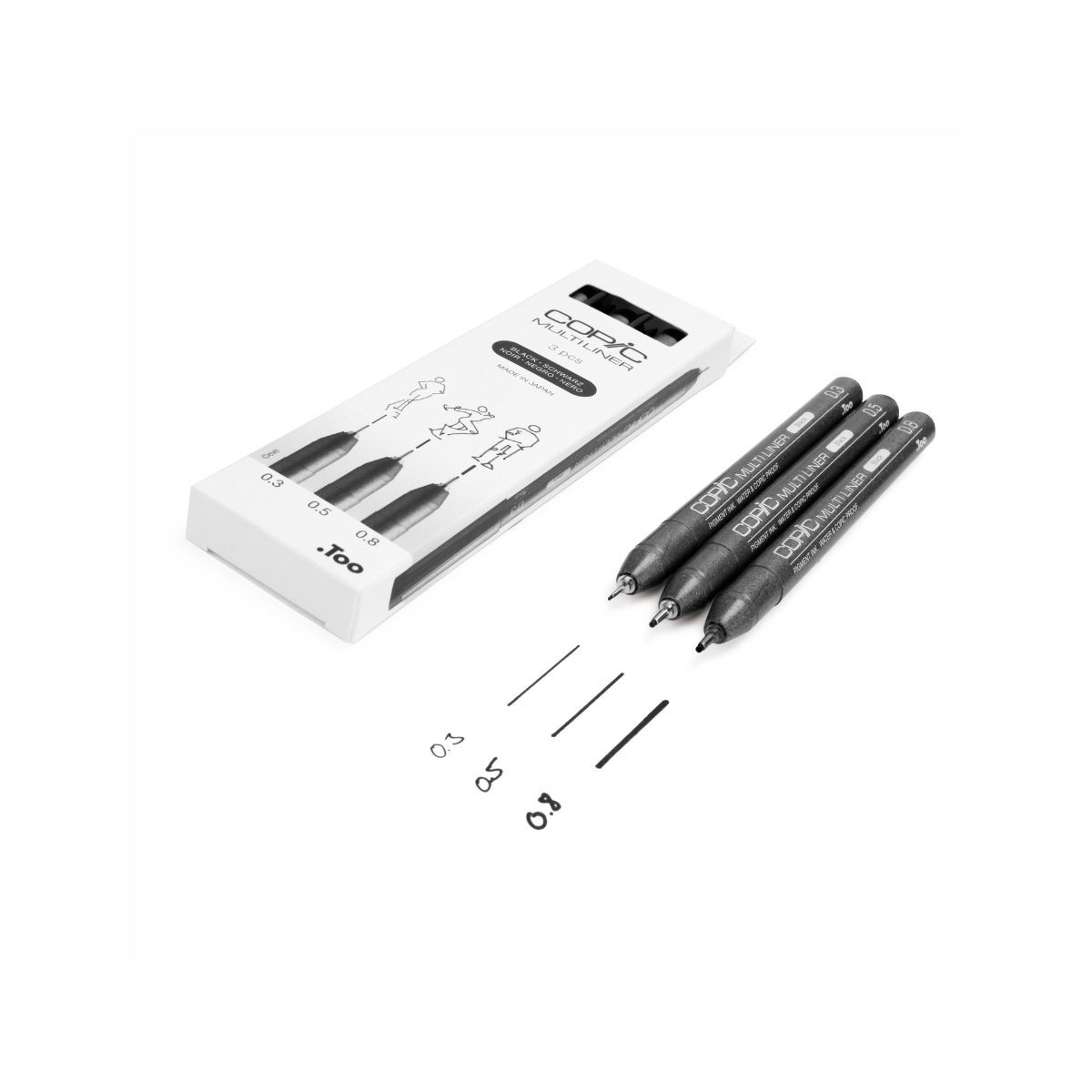 Copic Multiliner Set Black Πενάκια Σχεδίου 0.3/0.5/0.8 mm