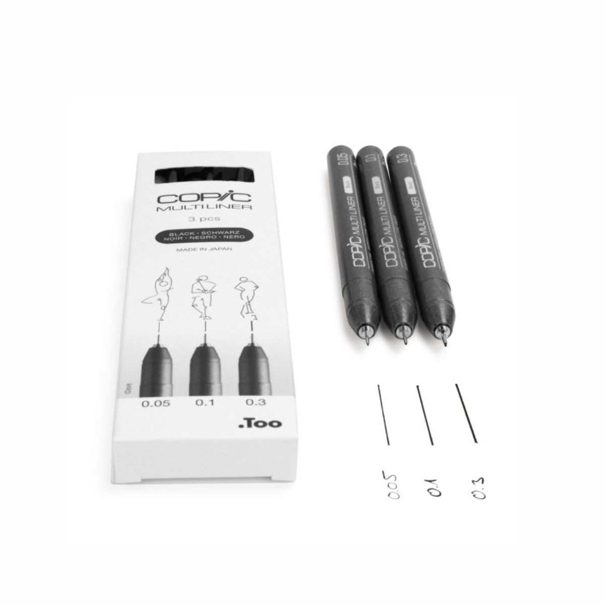 Copic Multiliner Set Black Πενάκια Σχεδίου 0.05/0.1/0.3 mm