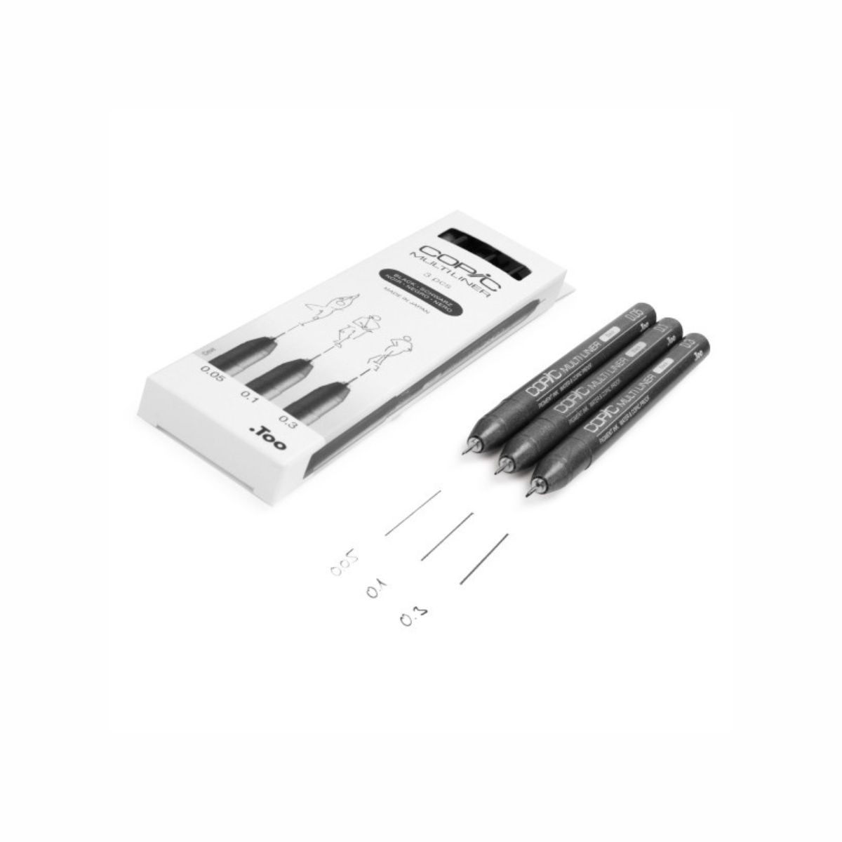 Copic Multiliner Set Black Πενάκια Σχεδίου 0.05/0.1/0.3 mm