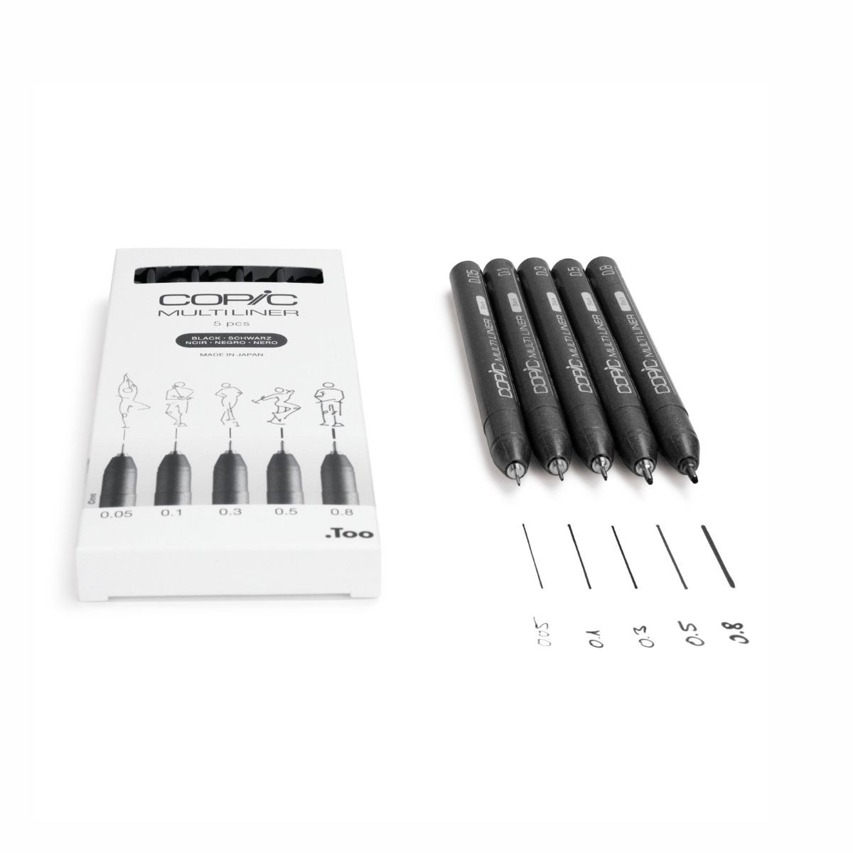 Copic Multiliner Set Black Πενάκια Σχεδίου 0.05/0.1/0.3/0.5/0.8 mm
