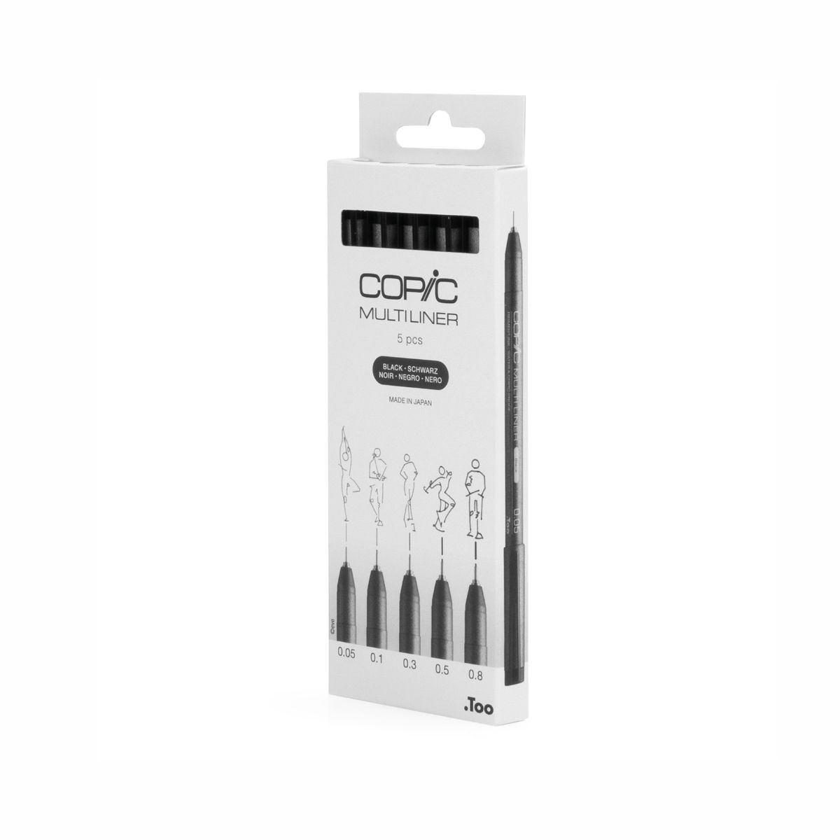 Copic Multiliner Set Black Πενάκια Σχεδίου 0.05/0.1/0.3/0.5/0.8 mm