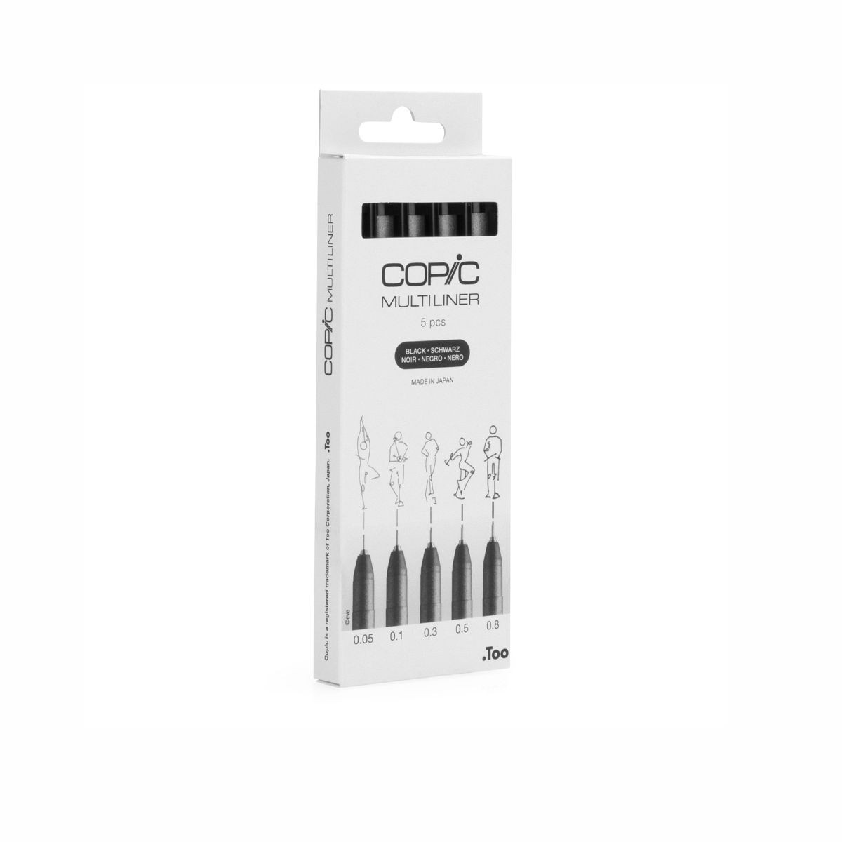 Copic Multiliner Set Black Πενάκια Σχεδίου 0.05/0.1/0.3/0.5/0.8 mm