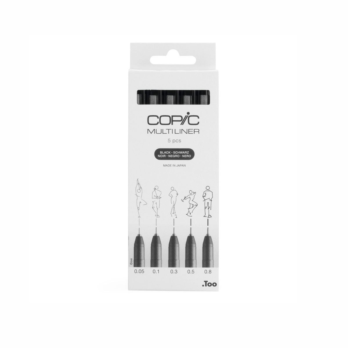 Copic Multiliner Set Black Πενάκια Σχεδίου 0.05/0.1/0.3/0.5/0.8 mm