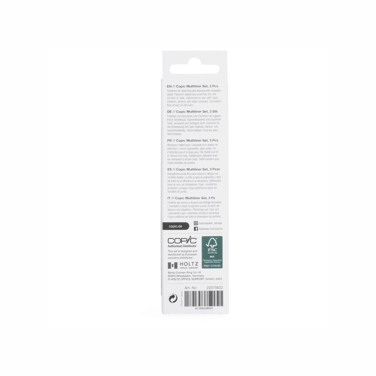 Copic Multiliner Set Black Πενάκια Σχεδίου 0.5/0.8/1.0 mm