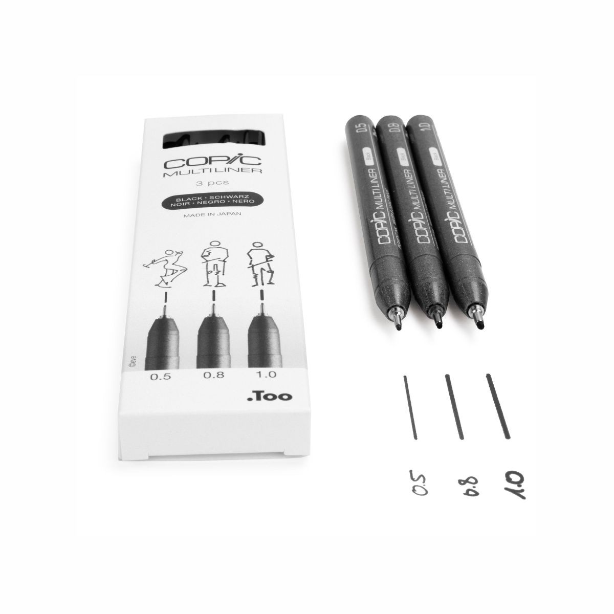 Copic Multiliner Set Black Πενάκια Σχεδίου 0.5/0.8/1.0 mm
