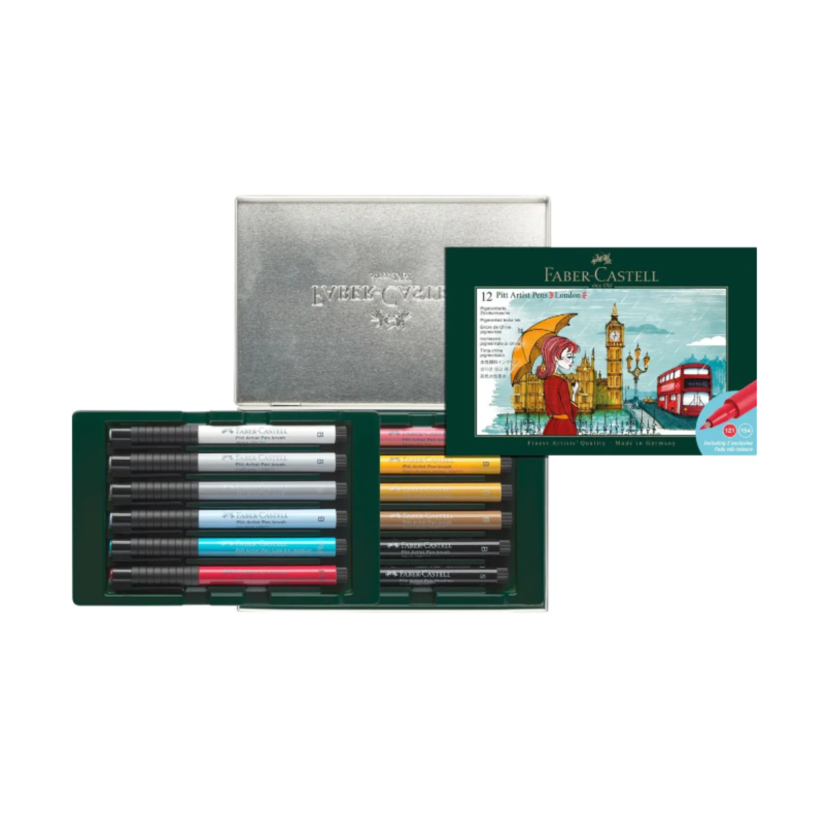 Faber Castell Σετ 12 Μαρκαδόροι Πινέλο Pitt Artist Pen London