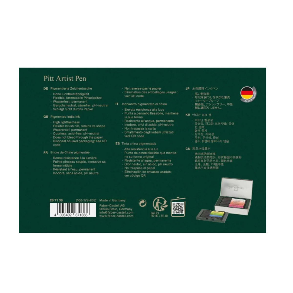 Faber Castell Σετ 12 Μαρκαδόροι Πινέλο Pitt Artist Pen Paris
