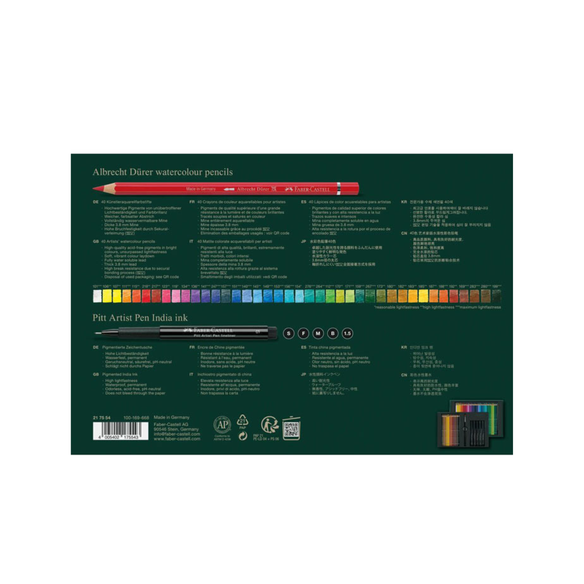 Faber Castell Σετ Υδατοδιαλυτών Χρωμάτων Albrecht Durer & Pitt Artist Pens 46τεμ