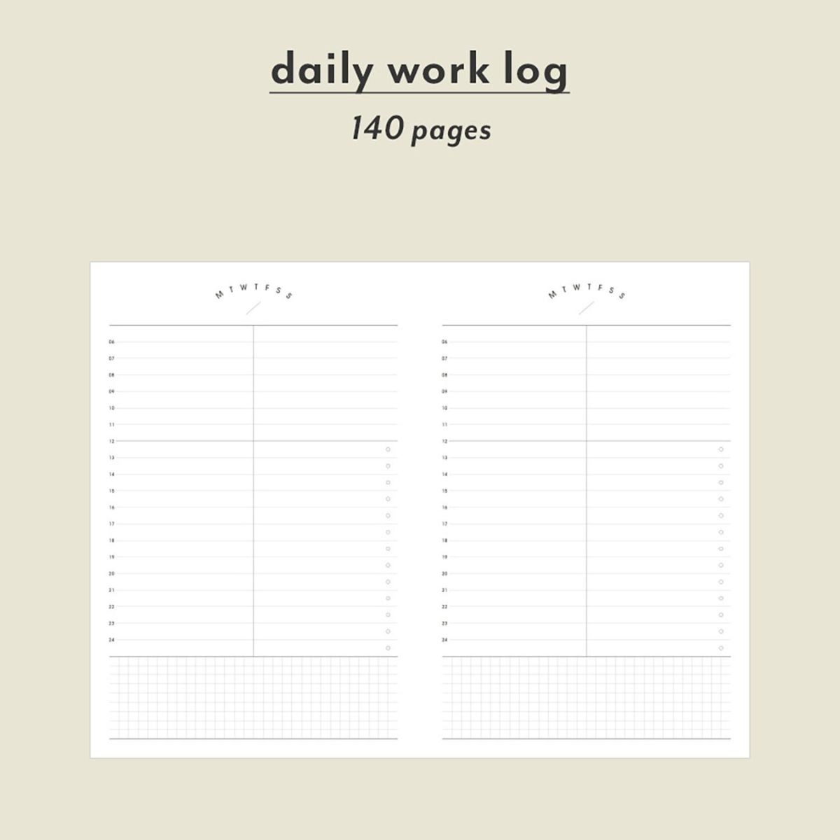 Iconic Ημερήσιο Ημερολόγιο Daily A5 work log Olive green