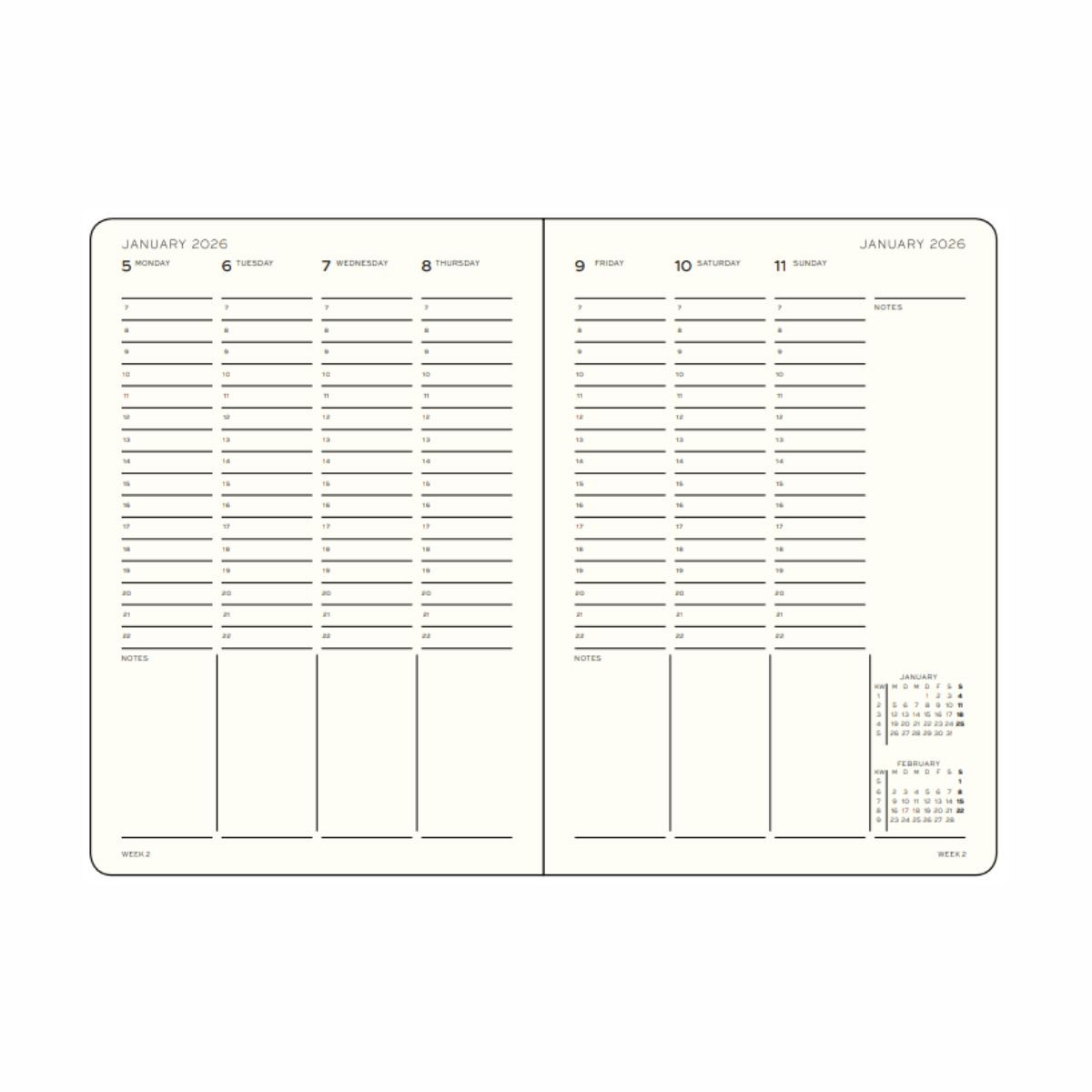 LEUCHTTURM1917 Ακαδημαϊκό Εβδομαδιαίο Planner 2025-26 Α5 hardcover - Ink