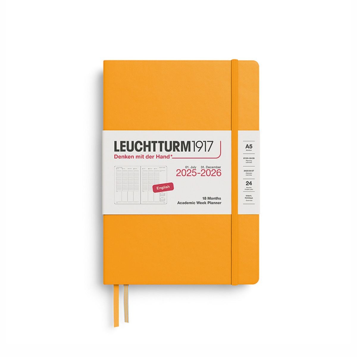 LEUCHTTURM1917 Ακαδημαϊκό Εβδομαδιαίο Planner 2025-26 Α5 hardcover - Rising Sun