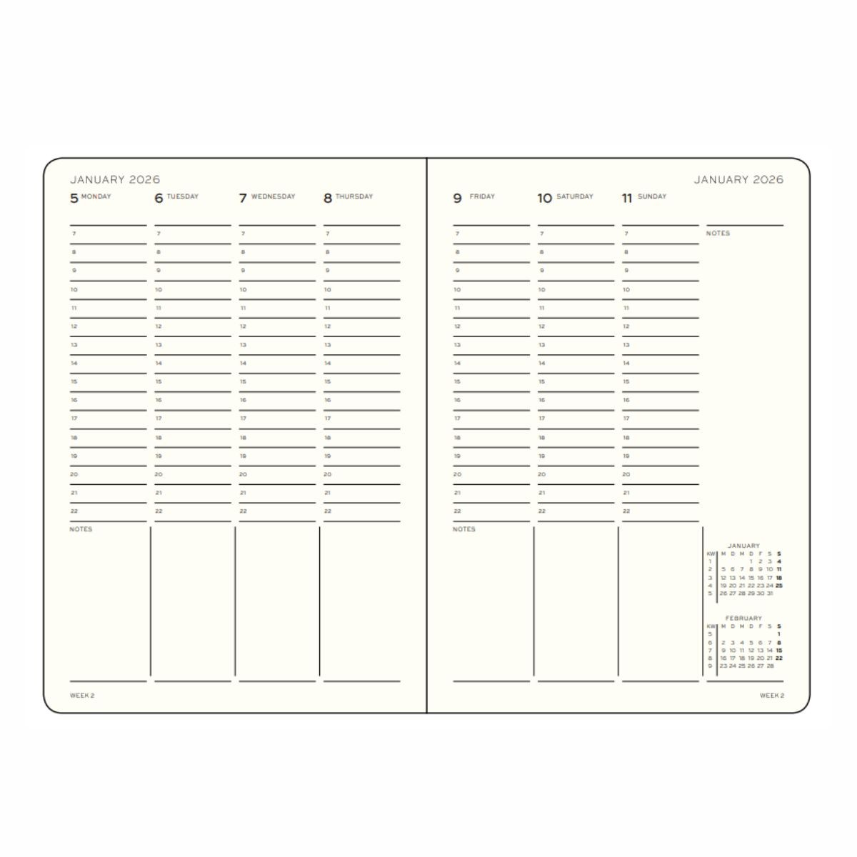 LEUCHTTURM1917 Εβδομαδιαίο Ημερολόγιο 2026 A5 Ink