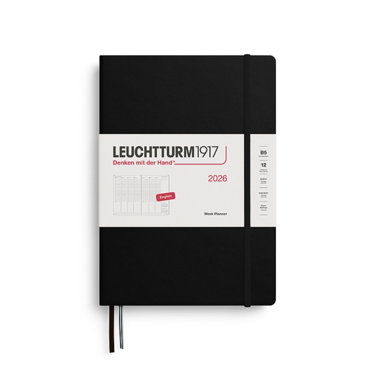 LEUCHTTURM1917 Εβδομαδιαίο Ημερολόγιο 2026 Β5 - Black