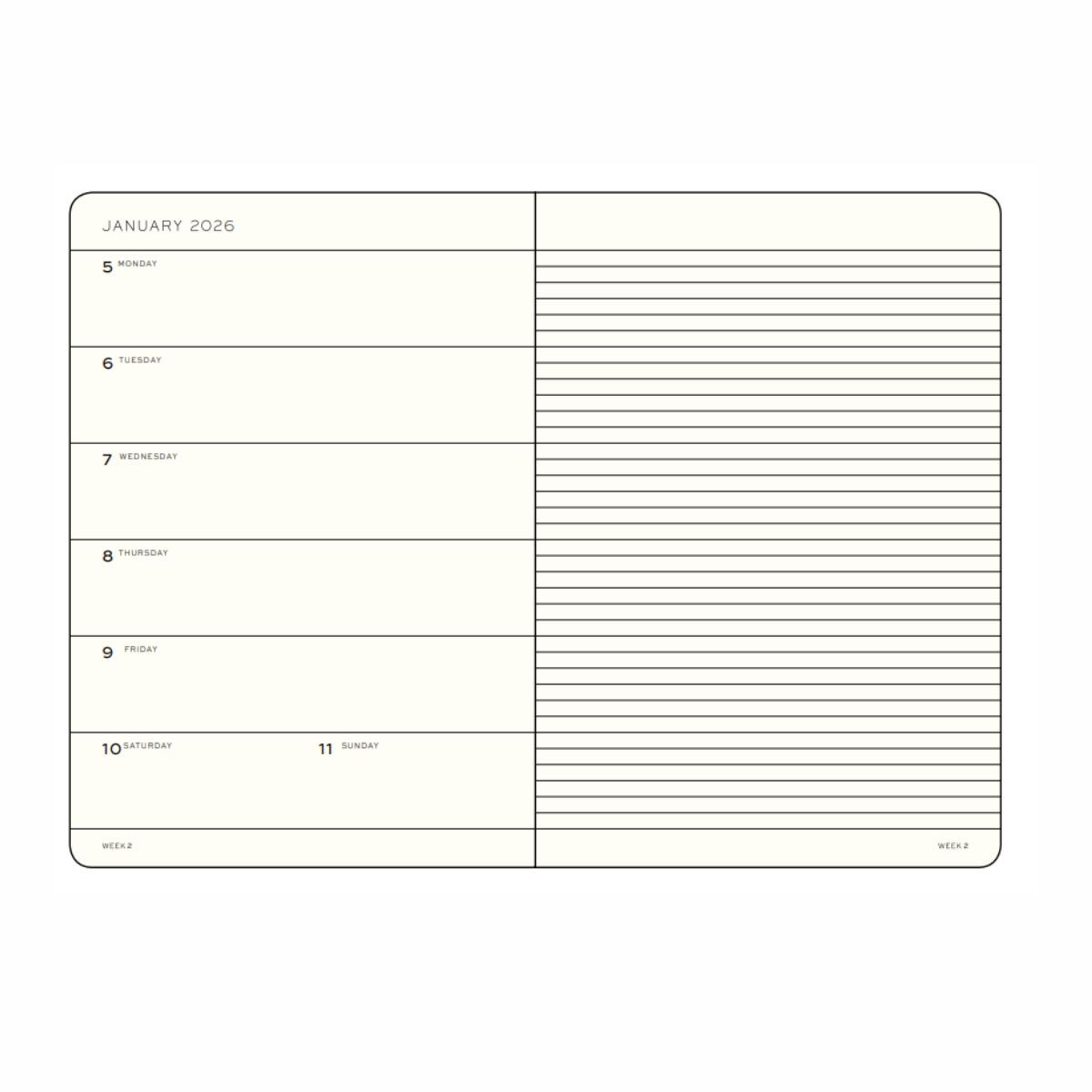 LEUCHTTURM1917 Εβδομαδιαίο Planner/ Σημειωματάριο 2025/26 Α5 με Σκληρό Εξώφυλλο Rising Sun