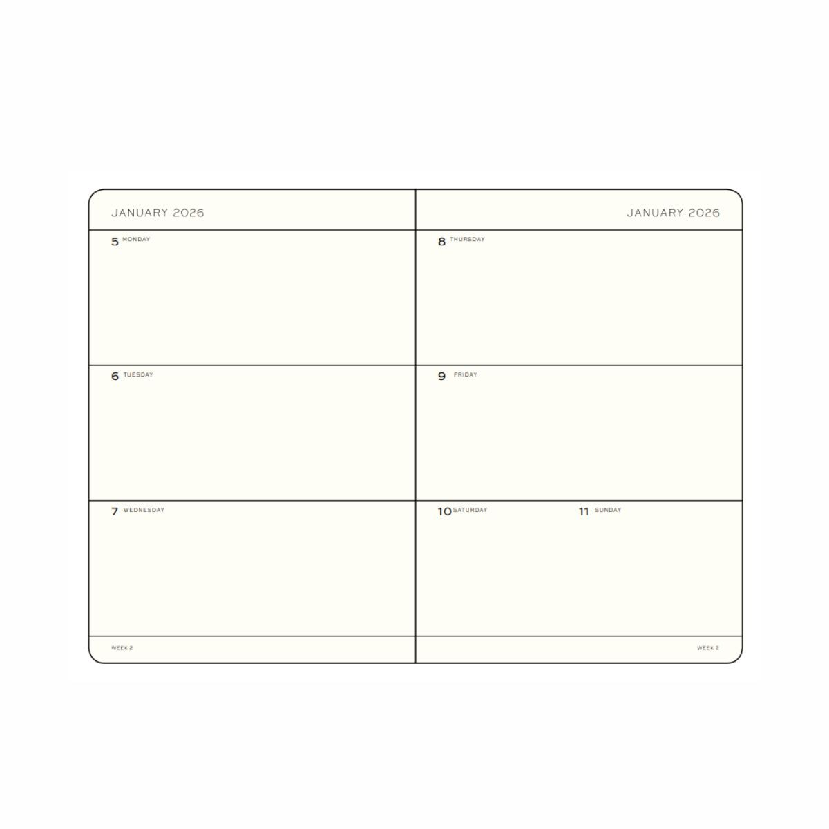 LEUCHTTURM1917 Εβδομαδιαίο Planner 2026 A5 Black