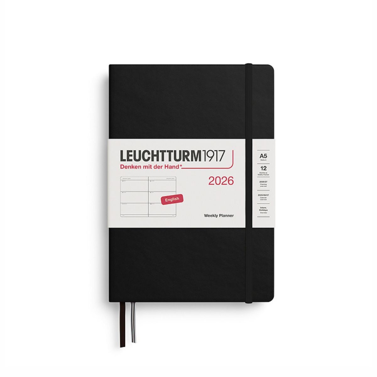 LEUCHTTURM1917 Εβδομαδιαίο Planner 2026 A5 Black