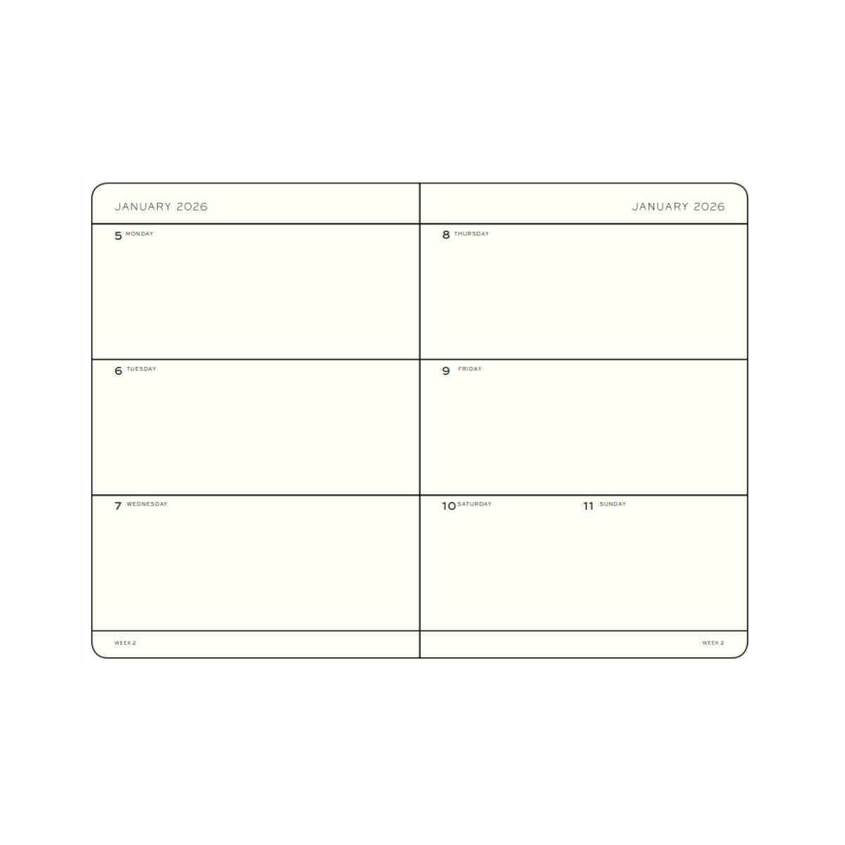 LEUCHTTURM1917 Εβδομαδιαίο Planner 2026 A5 Μαλακό Εξώφυλλο Port Red