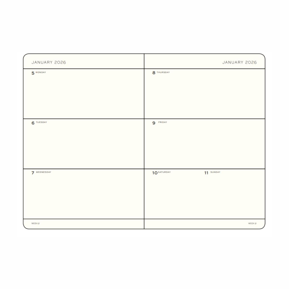 LEUCHTTURM1917 Εβδομαδιαίο Planner 2026 B6+ Σκληρό Εξώφυλλο Port Red