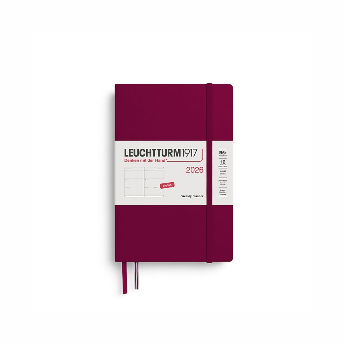 LEUCHTTURM1917 Εβδομαδιαίο Planner 2026 B6+ Σκληρό Εξώφυλλο Port Red