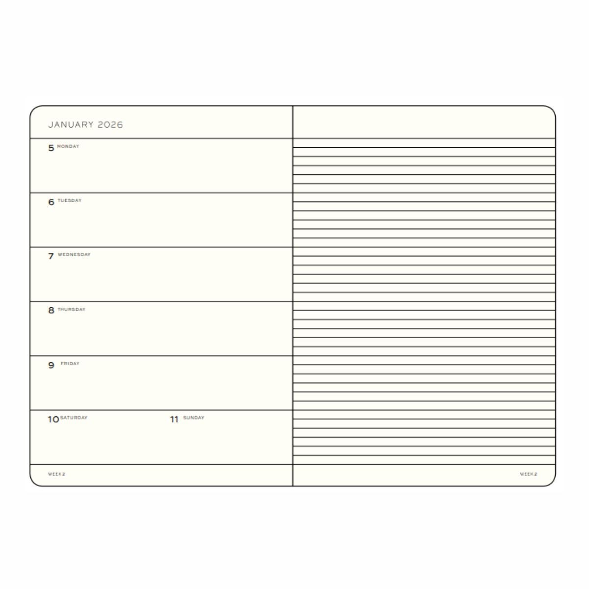 LEUCHTTURM1917 Εβδομαδιαίο Planner & Notebook 2025/26 Α5 Μαλακό Εξώφυλλο Rising Sun