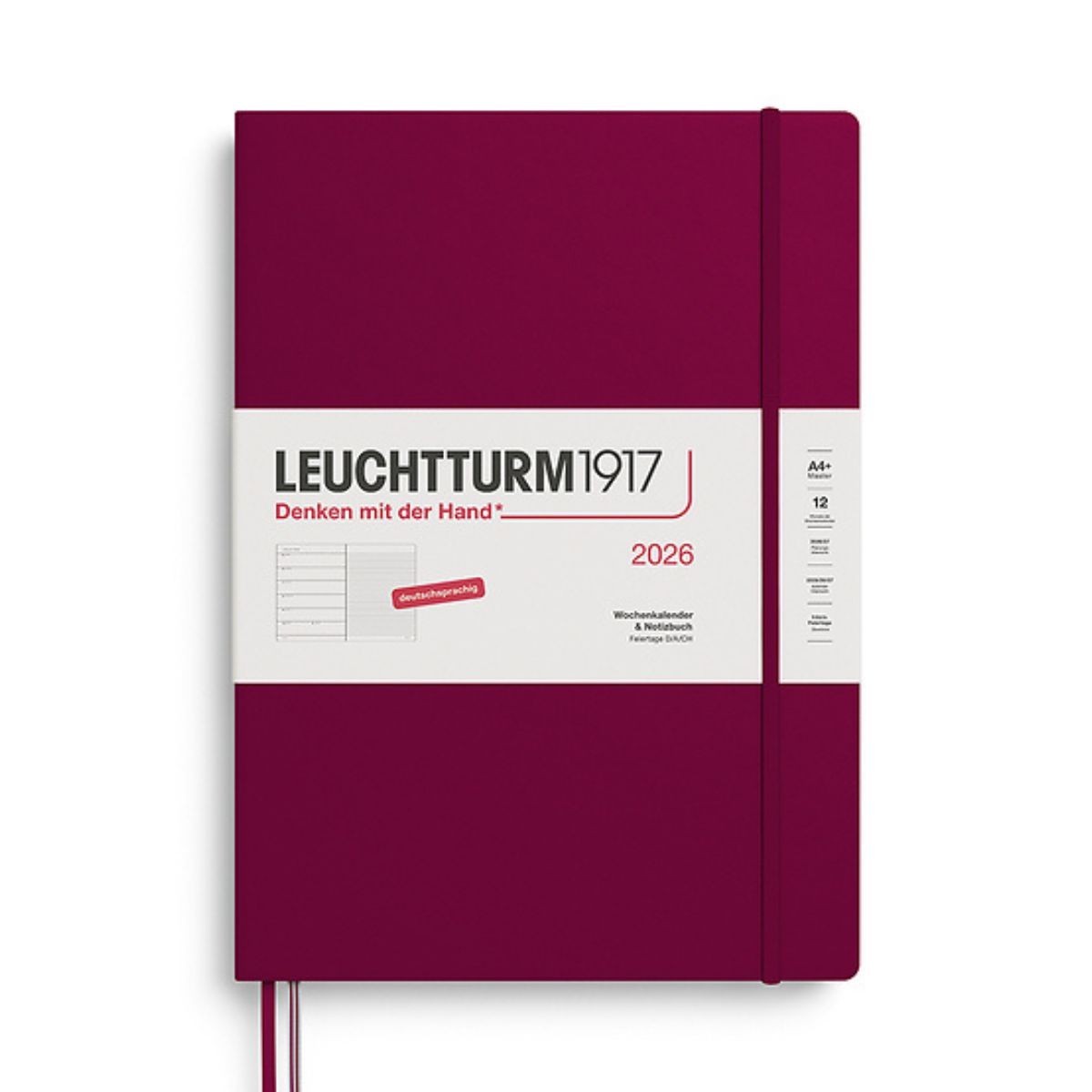 LEUCHTTURM1917 Εβδομαδιαίο Planner/Notebook 2026 A4+ Σκληρό Εξώφυλλο - Port Red